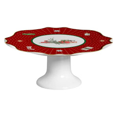 Porta Torta Cerâmica Christmas Gifts com Ouro - Scalla