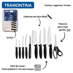Jogo de Facas Plenus 10 Peças Inox Cozinha - Tramontina