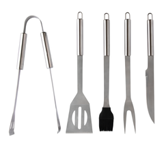 Kit Churrasco 5 Peças Aço Inox com Maleta - Clink