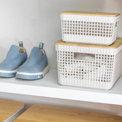 Cesto Organizador com Tampa de Bambu 8L - Martiplast