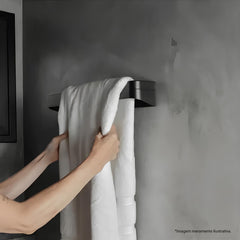Toalheiro de Parede P/Banheiro  Preto - Martiplast