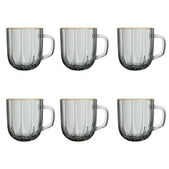 Jogo de 6 Canecas Cristal Fumê Refinatto 280ml - Full Fit