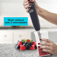 Mixer Portátil Vertical em Inox - Black Decker