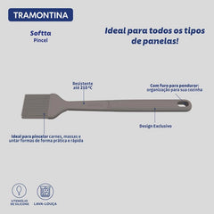 Pincel de Silicone Softta Cinza - Tramontina