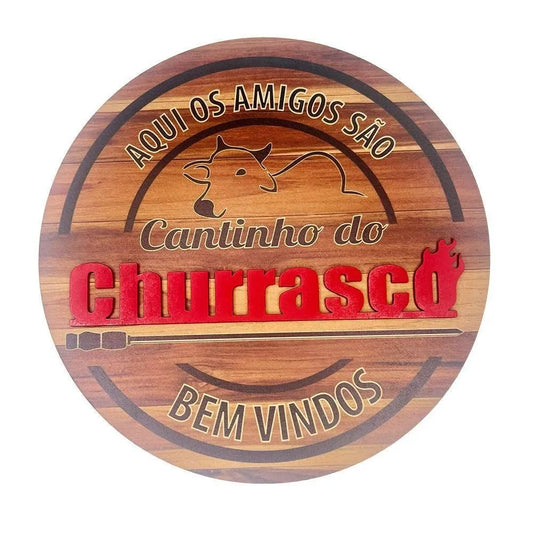 Placa Decorativa Cantinho do Churrasco - Grife de boteco