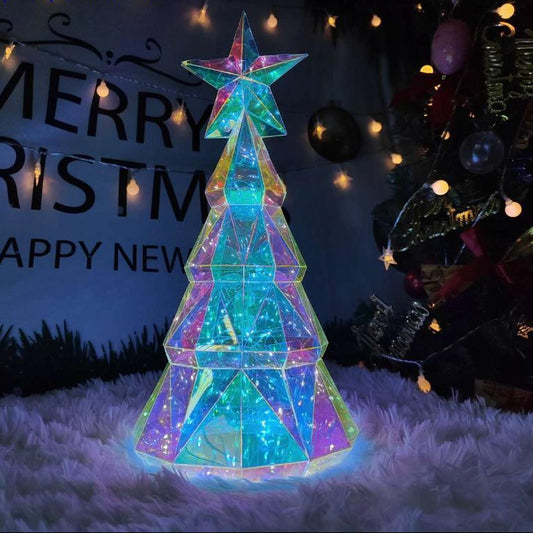 Árvore de Natal LED holográfico 38 cm x 18 cm USB - Zein