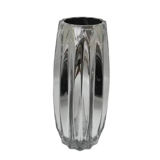Vaso Decorativo Vidro Prata G - Btc